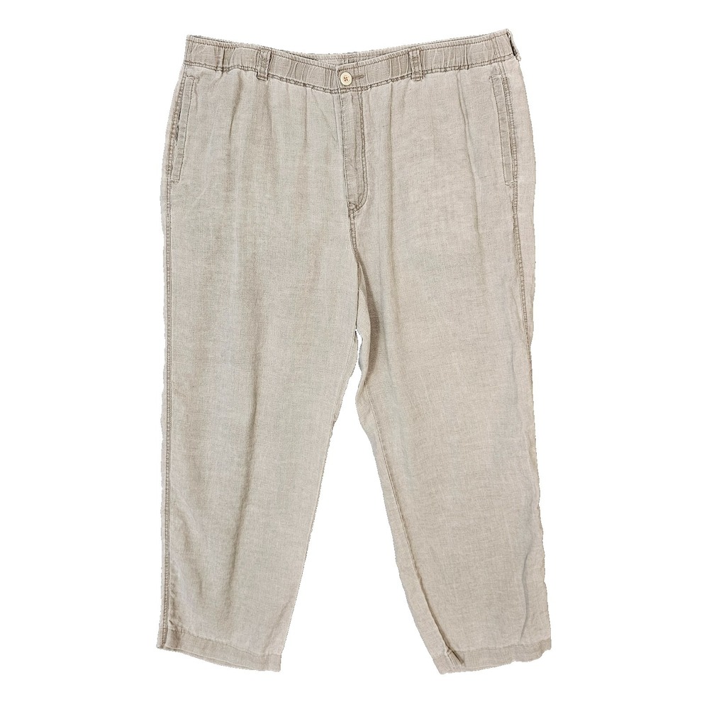 Tommy Bahama Mens XL 100% Linen Pants Sand Beige Baggy Silhouette Relax